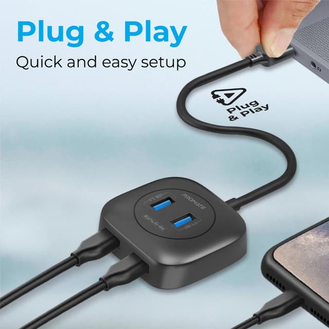 promate High Speed 4-in-1 USB 3.0 Data Hub