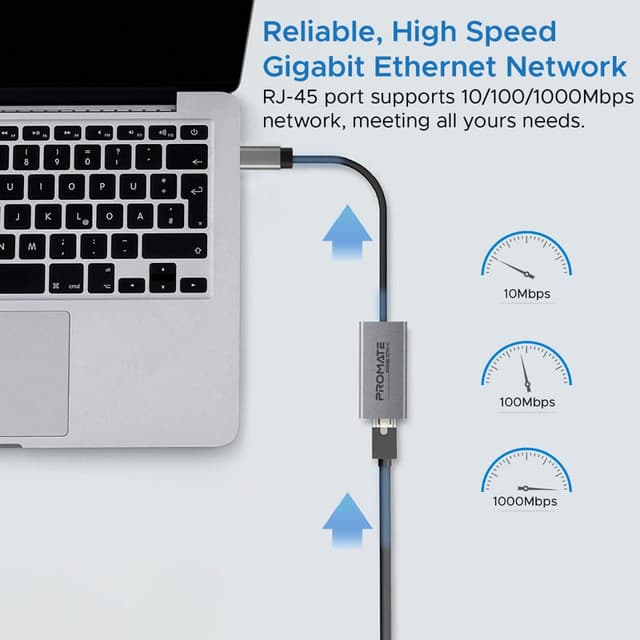 promate High Speed USB-C to Gigabit Ethernet Adapter
