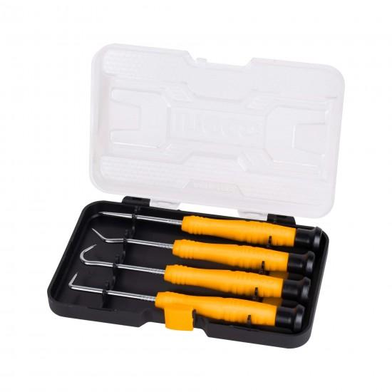 طقم مفكات زوايا هوك 4 قطع INGCO High Quality 4 Pc Pick & Hook Set