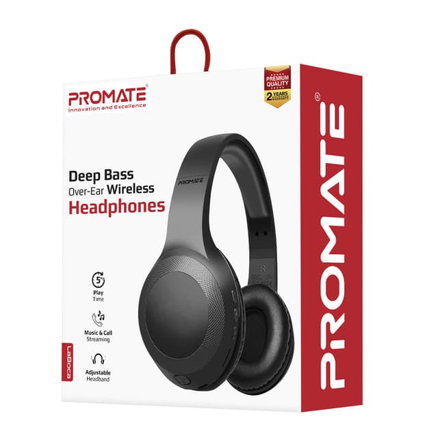 سماعات رأس بلوتوث promate Deep Bass Over-Ear Wireless Headphones