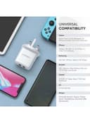 مقبس شاحن بمنفذين - أبيض UGREEN USB Charger USB Plug,2 Port 17W 3.4A Mains Charger