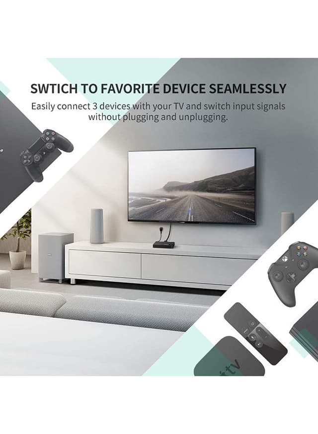 UGREEN 3 Port 3x1 HDMI Switch Splitter Black