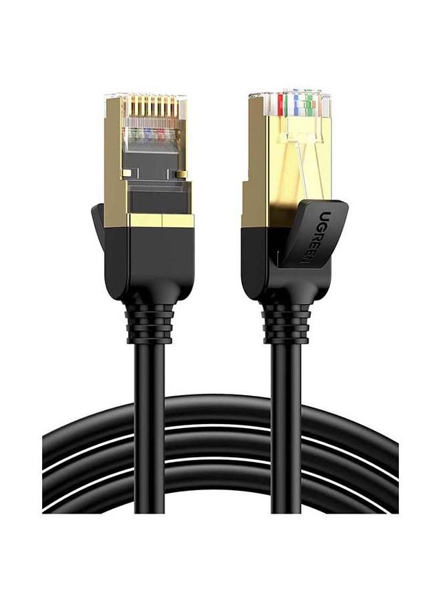 UGREEN Ethernet Cable 2M Cat7 Network Round Cord 10 Gigabit RJ45 Lan 28AWG Internet 600Mhz Wire Shielded Compatible for PC Laptop Router Modem Mac Switch PS5 PS4 Smart TV Black - SW1hZ2U6NTQzNDg3