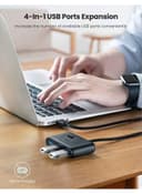 UGREEN USB 3.0 4 Port Data Hub with 1M Cable Extension USB Splitter Portable SuperSpeed Data Extender for Surface Pro MacBook Mac Mini iMac Microsoft Surface Black