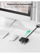 UGREEN USB 3.0 4 Port Data Hub with 1M Cable Extension USB Splitter Portable SuperSpeed Data Extender for Surface Pro MacBook Mac Mini iMac Microsoft Surface Black