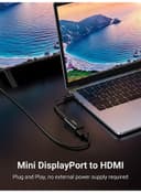 UGREEN Mini DisplayPort to HDMI Adapter Mini DP Male to HDMI Female Thunderbolt 2.0 to HDMI Adapter for Apple MacBook Pro MacBook Air Surface Pro 4 3 Google Chromebook Black
