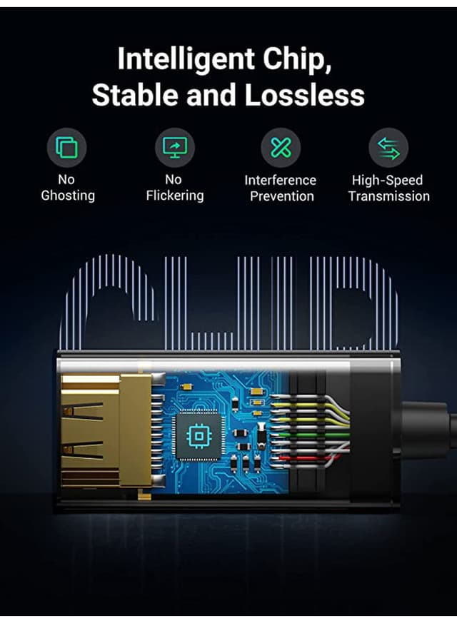 UGREEN Mini DisplayPort to HDMI Adapter Mini DP Male to HDMI Female Thunderbolt 2.0 to HDMI Adapter for Apple MacBook Pro MacBook Air Surface Pro 4 3 Google Chromebook Black