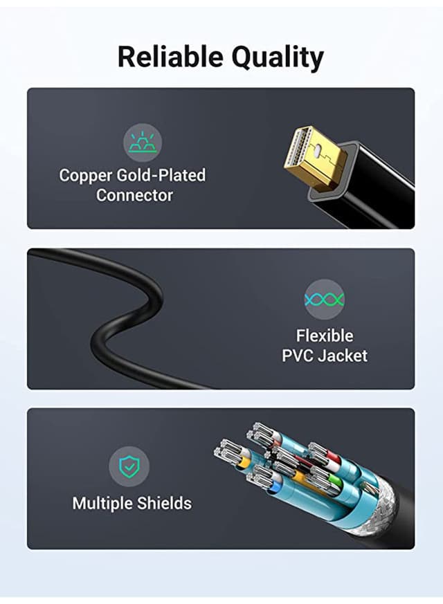 UGREEN Mini DisplayPort to HDMI Adapter Mini DP Male to HDMI Female Thunderbolt 2.0 to HDMI Adapter for Apple MacBook Pro MacBook Air Surface Pro 4 3 Google Chromebook Black