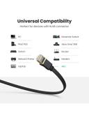 UGREEN Ethernet Cable Cat7 High Speed Flat Gigabit RJ45 LAN Cable 10Gbps Shielded Internet Network Patch Cord Compatible for Gaming PS5/PS4/PS3 Xbox PC Laptop Modem Router PC-3M Black - SW1hZ2U6NTQyNDQw