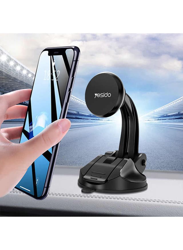 هولدر سيارة مع تثبيت مغناطيسي أسود | C54 Magnetic Car Phone Holder Stand