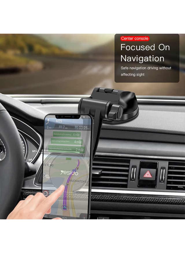 هولدر سيارة مع تثبيت مغناطيسي أسود | C54 Magnetic Car Phone Holder Stand