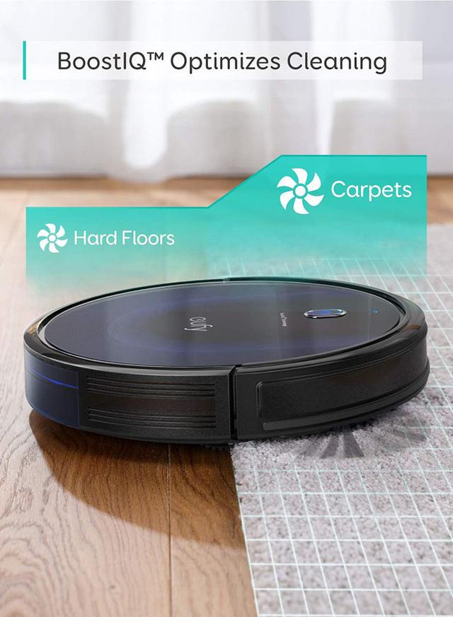 Eufy [BoostIQ] RoboVac 15C MAX, Wi-Fi Connected Robot Vacuum Cleaner, Super-Thin, 2000Pa Suction, Quiet, Self-Charging Robotic Vacuum Cleaner, Cleans Hard Floors to Medium-Pile Carpets 0.6 L 40 W T2128211 Black - SW1hZ2U6NTM4NTU3