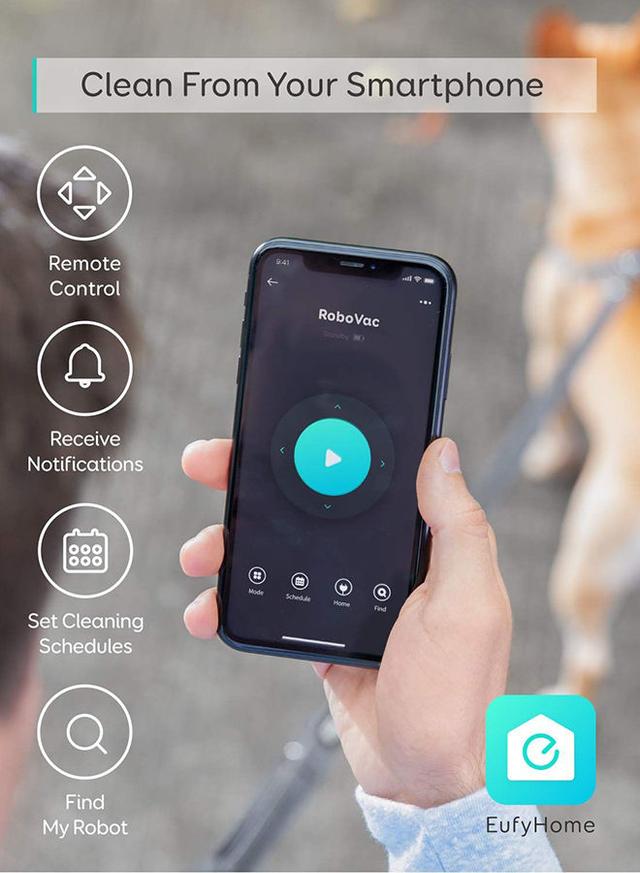 Eufy [BoostIQ] RoboVac 15C MAX, Wi-Fi Connected Robot Vacuum Cleaner, Super-Thin, 2000Pa Suction, Quiet, Self-Charging Robotic Vacuum Cleaner, Cleans Hard Floors to Medium-Pile Carpets 0.6 L 40 W T2128211 Black