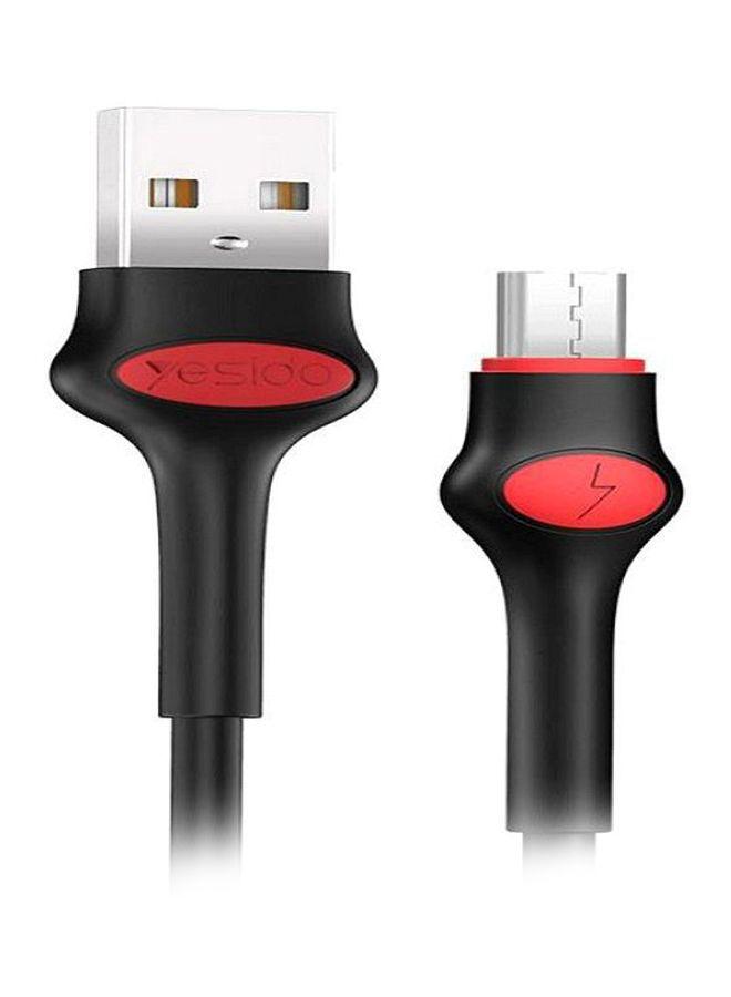 وصلة الشحن ونقل البيانات Micro USB أحمر/أسود 1 متر | Yesido Micro USB Data Sync Charging Cable