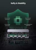 UGREEN USB 3.0 Hub 4 Port Ultra Slim Aluminum Data Hub Multiple USB Extension Dock for MacBook Mac Pro Mini iMac Surface Pro XPS PS5 PC USB Flash Drive Mobile HDD Grey