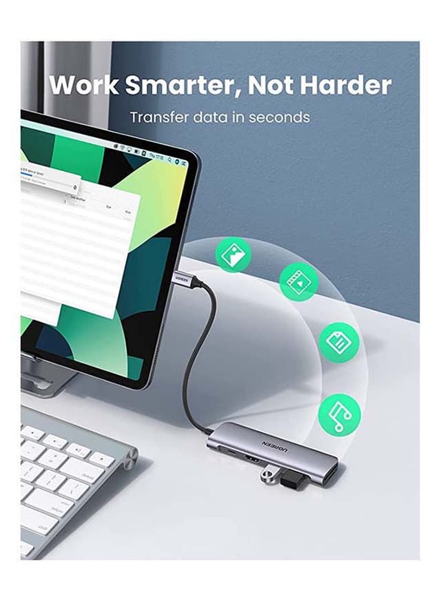 محول متعدد المخارج USB C Hub 6-IN-1 to HDMI 4K 30Hz