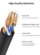 UGREEN Ethernet Cable 1M High Speed 10Gbps CAT6a Ultra Slim LAN RJ45 Network Cord Gigabit Lead Compatible with PS5/PS4 Xbox One/Series WiFi Box Smart TV Modem Router Black