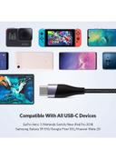 سلك تايب سي شحن سريع بطول 1 متر 3 أمبير أسود يوجرين UGreen 3A Fast Charging USB C Cable - SW1hZ2U6NTQzNzc3