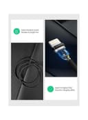 كيبل شحن آيفون USB إلى Lightning - أسود UGREEN iPhone Charging Cable 2M Nylon braided Lightning Cord Data Transfer