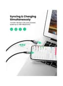 كيبل شحن آيفون USB إلى Lightning - أسود UGREEN iPhone Charging Cable 2M Nylon braided Lightning Cord Data Transfer
