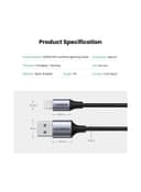 كيبل شحن آيفون USB إلى Lightning - أسود UGREEN iPhone Charging Cable 2M Nylon braided Lightning Cord Data Transfer