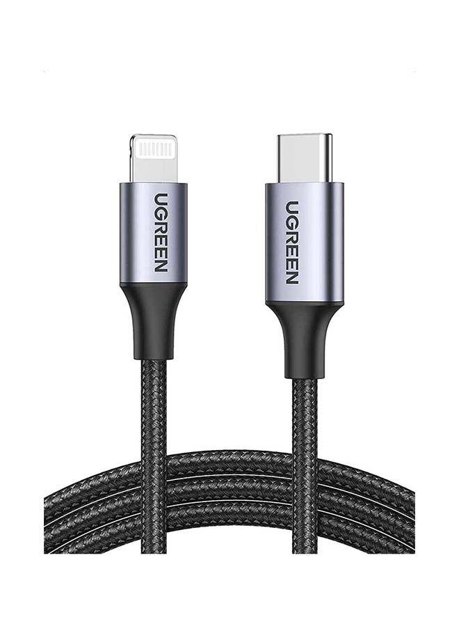 UGREEN iPhone Cable 2M [MFi Certified] USB C to Lightning Fast Charging Wire Braided Cord 18W Fast PD Charge for iPhone 13/12/11/XS/Pro Max /Pro/Mini/SE/ ipad 9 black