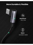 UGREEN Fast Charging Cable 1M for USB C to USB C Right Angle , 100W 5A PD Type C Quick Charge Cord Power Data Lead Compatible with MacBook Pro 2021 Air iPad Pro/Samsung/Huawei black - SW1hZ2U6NTQ1NTUw