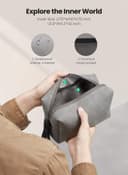 UGREEN Hard Drive Bag Digital Storage Leather Case Electronic Accessories Gadget Organizer with Grid Layered Travel Gear Carrying Sleeve Pouch for USB Cable Earphones Grey