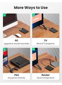 UGREEN Hard Drive Enclosure USB C 3.1 Gen 2 External Hard Disk Case  to SATA SDD Cover Adapter for 9.5mm 7mm 2.5 Inch SATA I II III PS4 HDD SSD 6Gbps Fast Speed UASP Black