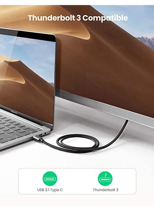 UGREEN USB C to HDMI Cable 3M USB 3.1 Type C Thunderbolt 3 to HDMI 4K 60Hz UHD Adapter Aluminum Shell Converter for iPad Mini 6 Macbook Pro 2021 Huawei P20 Mate 20 black