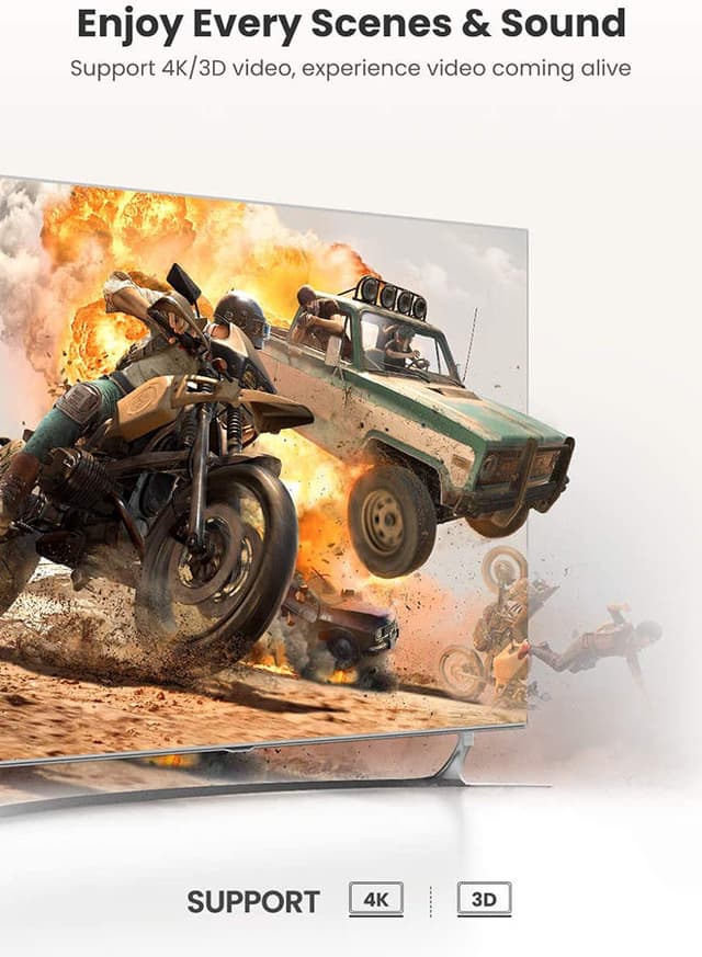 UGREEN 2 In 1 Out HDMI Switch, Bi-Directional HDMI Splitter, Easy Switch HDMI Selector Support 4K, HDR, 3D, HDCP for TV Box, PS4, Laptop, PC HDTV Projector, Display Monitor Black