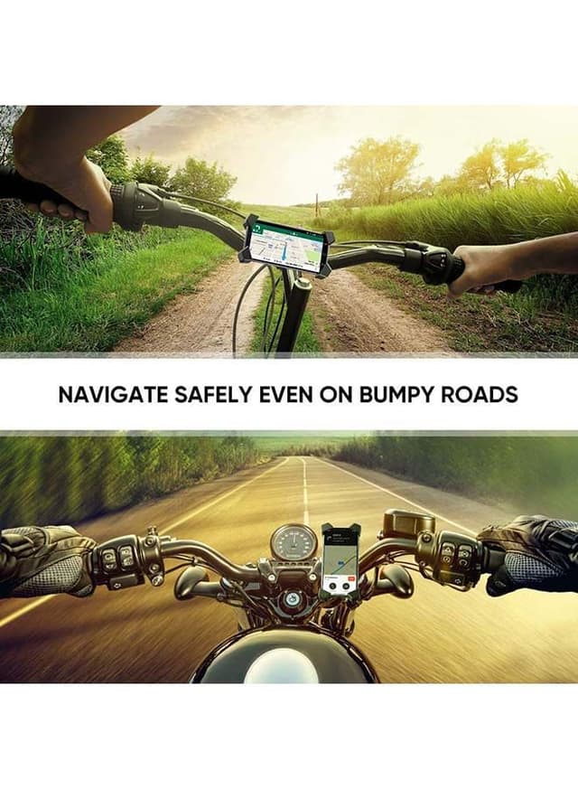 حامل هاتف للدراجة النارية من الفولاذ المقاوم للصدأ مقبض 360 درجة Bicycle Motorcycle Phone Mount Stainless Steel Handlebar 360 Rotation black