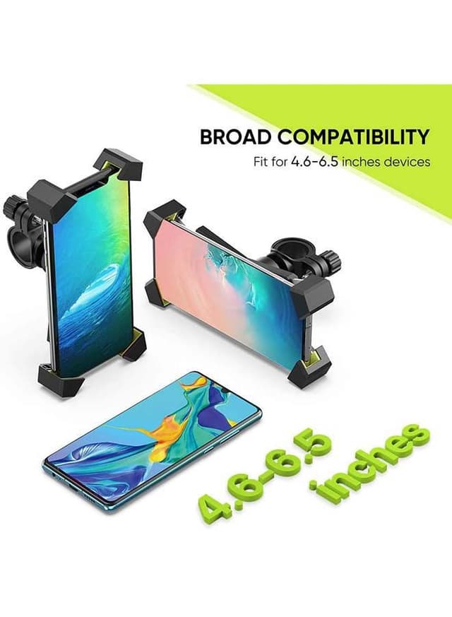 حامل هاتف للدراجة النارية من الفولاذ المقاوم للصدأ مقبض 360 درجة Bicycle Motorcycle Phone Mount Stainless Steel Handlebar 360 Rotation black