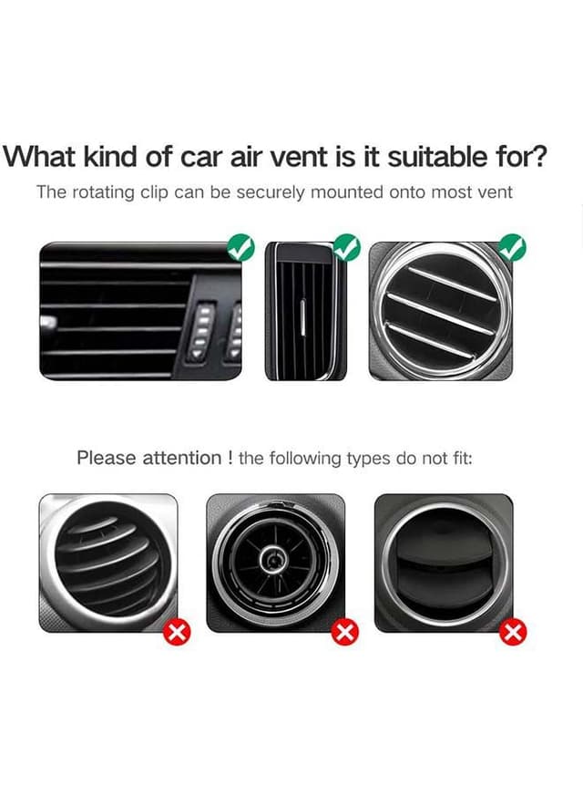 ستاند جوال للسيارة لفتحة التهوية قابل للدوران 360 درجة أسود يوجرين Ugreen Air Vent Mount 360 Degree Rotatable Phone Holder