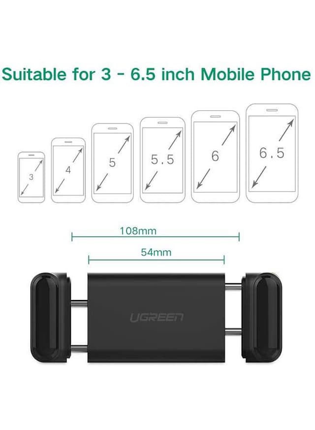 ستاند جوال للسيارة لفتحة التهوية قابل للدوران 360 درجة أسود يوجرين Ugreen Air Vent Mount 360 Degree Rotatable Phone Holder