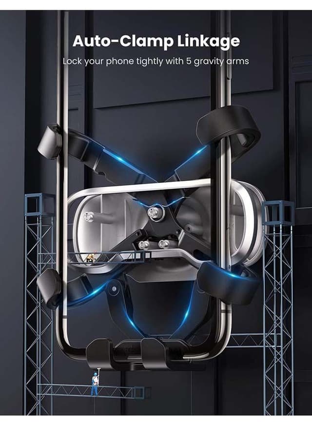 UGREEN Car Phone Holder Air Vent Mount Gravity Auto Clamp Retractable Cradle Clip for iPhone 13 13 Mini 13 Pro 13 Pro Max 11 min pro max XR XS Samsung S20 S10 A71 A70 black