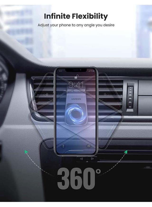 حامل جوال للسيارة مغناطيس مضاد للانزلاق  للطرق الوعرة أسود يوجرين Ugreen Black Off Road Magnetic Car Phone Holder