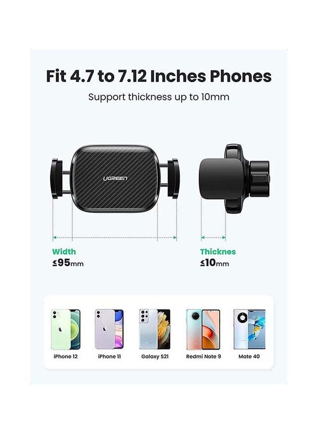 UGREEN Car Phone Holder Dashboard Mobile Stand Windshield Car Cradle Suction for iPhone 13 Pro 13 Pro Max 13 13 mini iPhone 12 pro max 11 Pro Max Xs Max X Galaxy S10+ Black