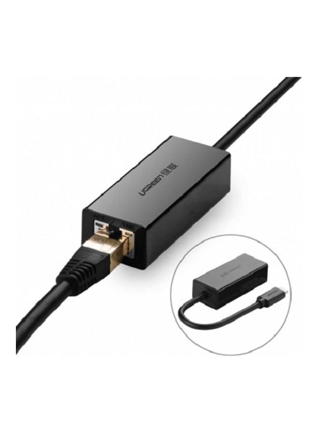 محول USB من النوع C إلى إيثرنت أسود USB Type C To Ethernet Adapter Black - SW1hZ2U6NTQxMDY5