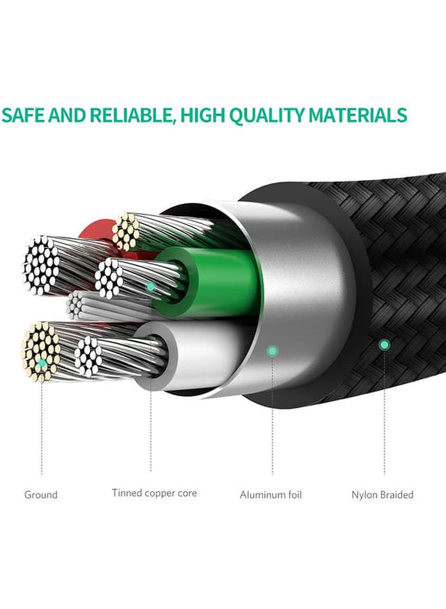 UGREEN Micro USB Cable 2M Nylon Braided Wire Fast Quick Charger Cord USB to Micro USB 2.0 Android Charging Cord Compatible with Note, Nexus, Nokia, PS4 Black