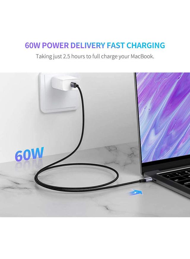 UGREEN USB C Cable, Nylon-Braided USB-C to USB-C 2.0 Cord Compatible for iPad mini/Pro/New MacBook, Galaxy S21+, S21Ultra, Huawei P30 P20, Xiaomi 11Ultra, etc-2M Black