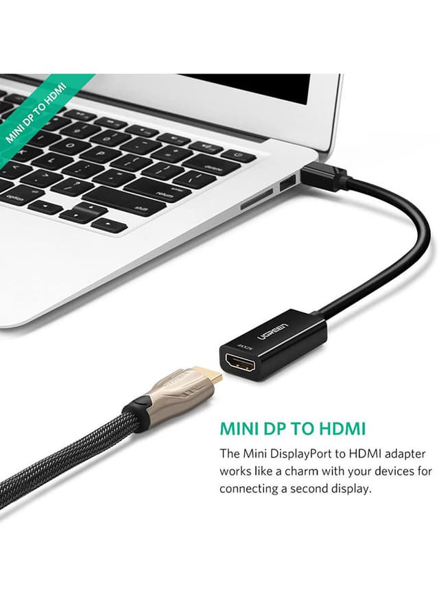 وصلة تحويل Mini DP إلى HDMI  -أسود UGREEN Mini DisplayPort to HDMI Adapter Male to Female Thunderbolt 2.0 Transfer
