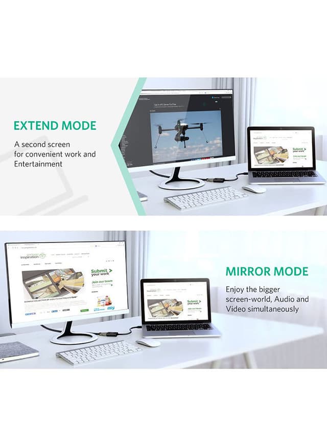 وصلة تحويل Mini DP إلى HDMI  -أسود UGREEN Mini DisplayPort to HDMI Adapter Male to Female Thunderbolt 2.0 Transfer