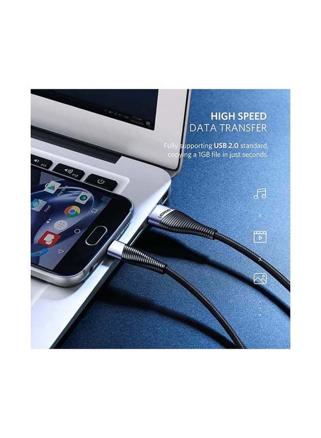 UGREEN Micro USB Cable Fast Quick Charger Cord 2.4A USB 2.0 to Micro USB Charging Wire compatible for Galaxy S7 S6, Note, LG, Nexus, Nokia, PS4, Controller - 0.5M Black