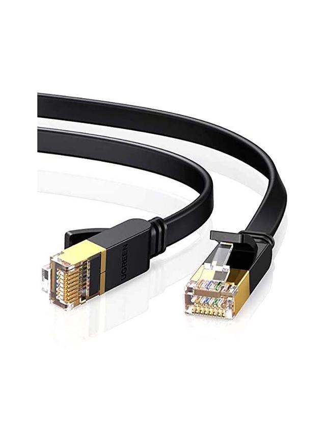 UGREEN Ethernet Cable Cat7 High Speed Flat Gigabit RJ45 LAN Cable 10Gbps Shielded Internet Network Patch Cord Compatible for Gaming PS5/4/3 Xbox PC Laptop Modem Router PC-1M Black - SW1hZ2U6NTQzNjU3