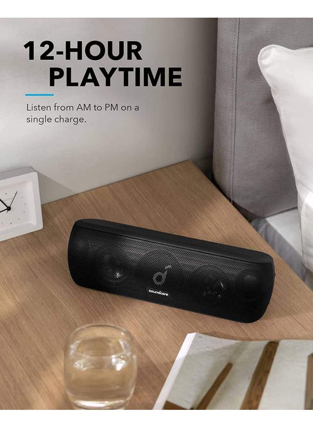 Soundcore Motion+ Bluetooth Speaker with Hi-Res 30W Audio, BassUp, Extended Bass and Treble, Wireless HIFI Portable Speaker with App, Customizable EQ, 12-Hour Playtime, IPX7 Waterproof, and USB-C black - SW1hZ2U6NTM4NDQ5