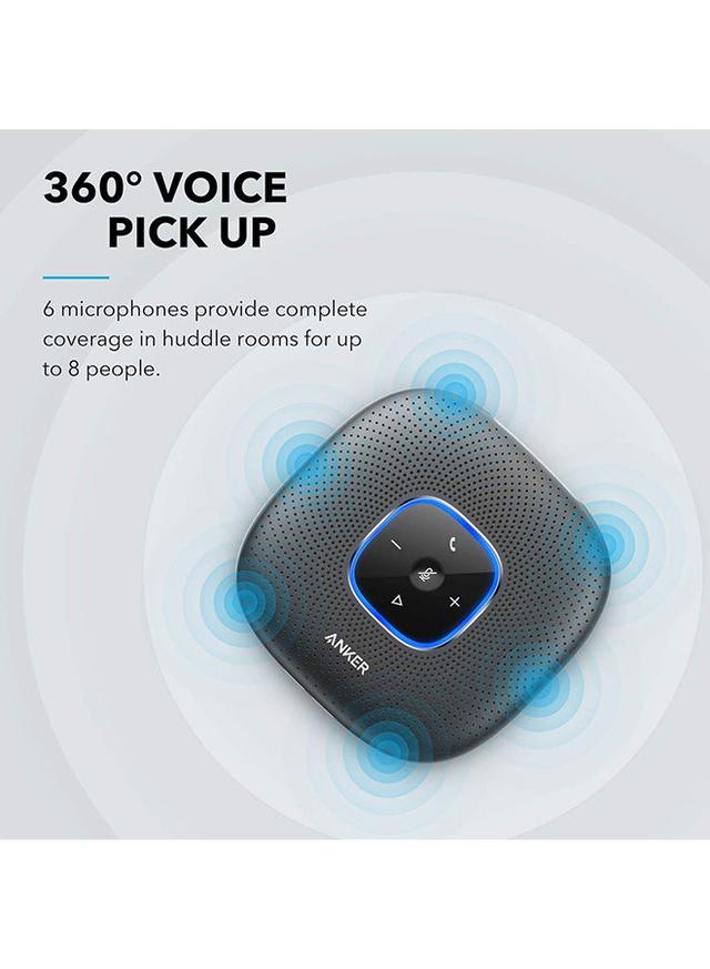 مكبر صوت انكر باور كونف بلوتوث مع 6 ميكروفونات 6700 مل امبير أسود انكر Anker PowerConf Bluetooth Speakerphone With 6 Microphones