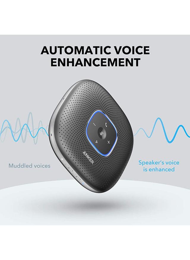 مكبر صوت انكر باور كونف بلوتوث مع 6 ميكروفونات 6700 مل امبير أسود انكر Anker PowerConf Bluetooth Speakerphone With 6 Microphones