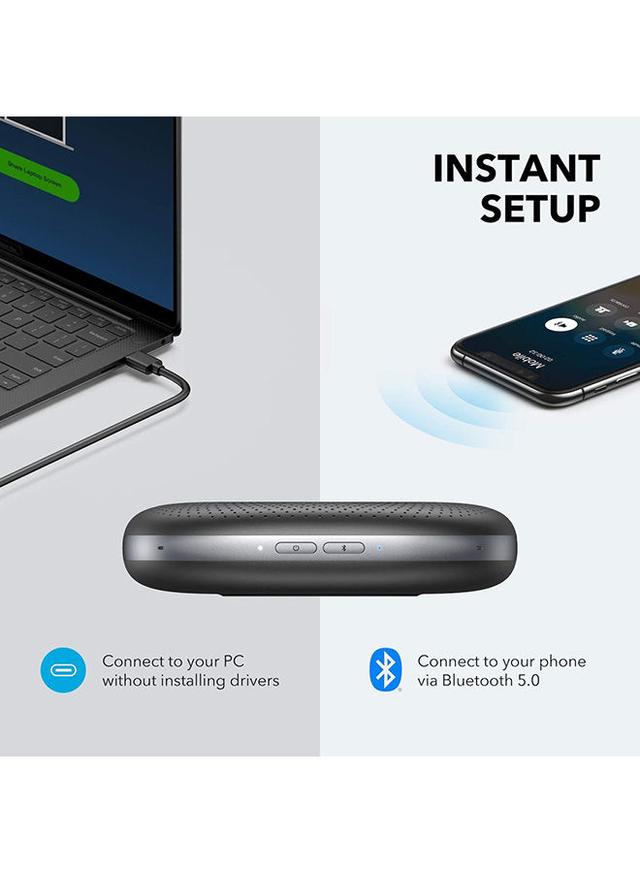 مكبر صوت انكر باور كونف بلوتوث مع 6 ميكروفونات 6700 مل امبير أسود انكر Anker PowerConf Bluetooth Speakerphone With 6 Microphones