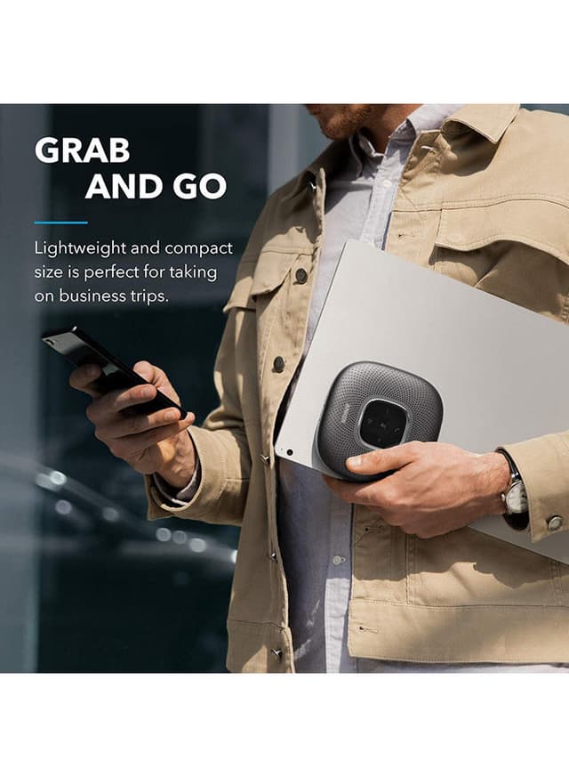 مكبر صوت انكر باور كونف بلوتوث مع 6 ميكروفونات 6700 مل امبير أسود انكر Anker PowerConf Bluetooth Speakerphone With 6 Microphones